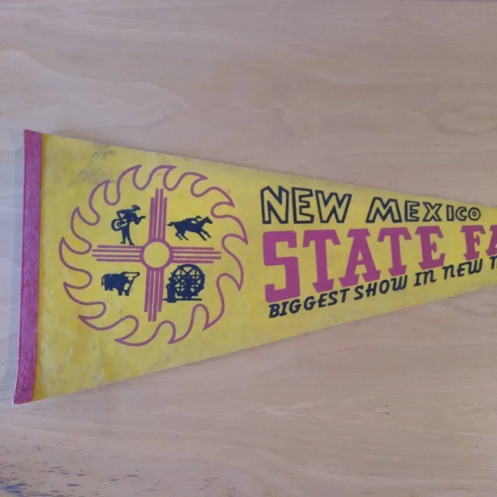Vintage 50s 60s New Mexico State Fair Felt Pennant Flag 29